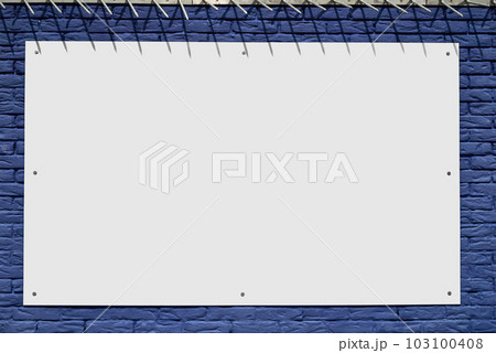 Textured blue bricks wall and blank frame Textured blue bricks wall and blank frame 103100408