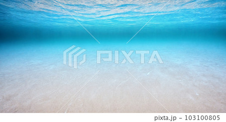 Sandy bottom, blue water and surface. Generative AI Sandy bottom, blue water and surface. Generative AI 103100805