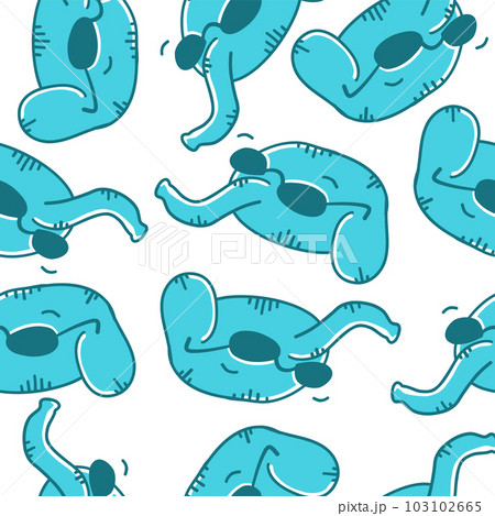 Elephant in sunglasses seamless pattern in cartoon flat style Elephant in sunglasses seamless pattern in cartoon flat style 103102665