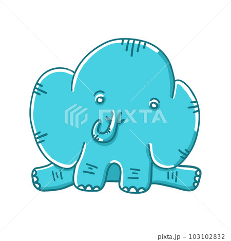 Elephant in cartoon flat style Elephant in cartoon flat style 103102832