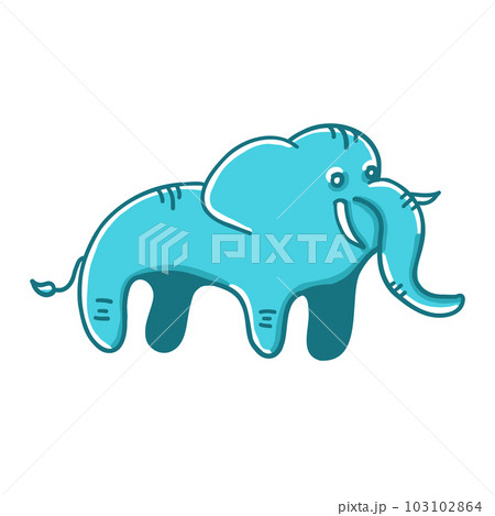 Elephant in cartoon flat style 103102864