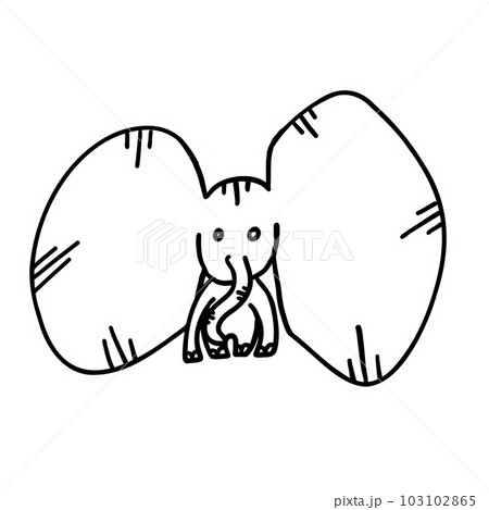 Elephant in cartoon flat style 103102865