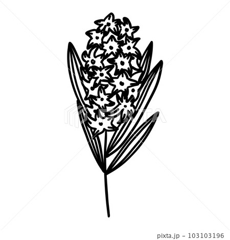 number 7 clipart black and white flower