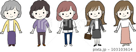 女性　ライフステージ2　大学生からシニア 103103614