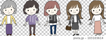 女性　ライフステージ2　大学生からシニア 103103614