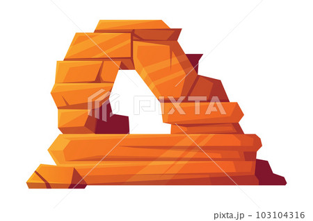 Rock and Stone Boulder Stack as Desert Landscape Element Vector Illustration 103104316
