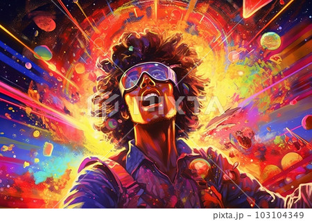 Iconic Capitain Starfunker funkyfizing Funky music 70s seventies illustration generative ai 103104349