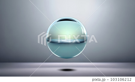 water in a glass sphere,ガラス球体の中の水 water in a glass sphere,ガラス球体の中の水 103106212