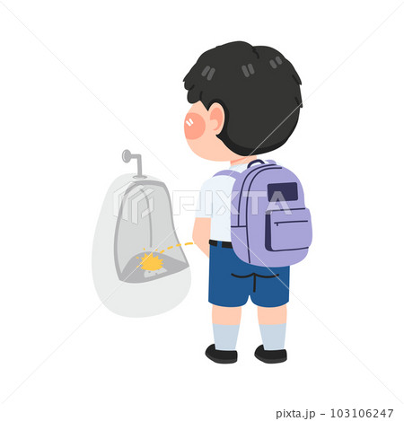 kid Urinating   in the toilet 103106247