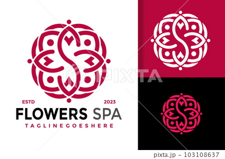 Letter S Beauty Flowers Spa Logo vector icon illustration 103108637