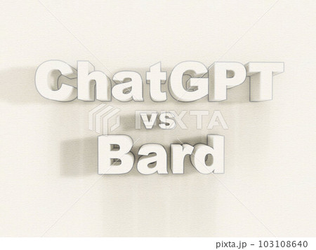 chatGPT vs Bardイメージ シンプル3dロゴ 103108640