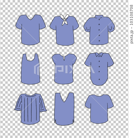 插圖集藍色短袖衣服 插圖集藍色短袖衣服 103108708
