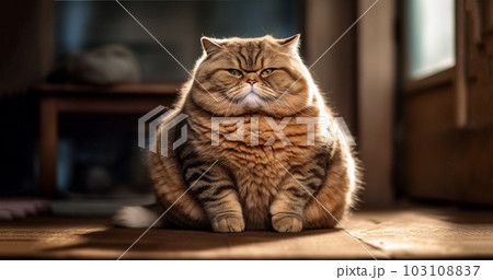 A lazy chubby funny fat cat, obese,overweight pet looking angry at camera copy space, medical health concept animals A lazy chubby funny fat cat, obese,overweight pet looking angry at camera copy space, medical health concept animals 103108837