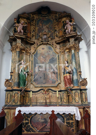 Altar of Saint Joseph in the church of Saint Leonard of Noblac in Kotari, Croatia 103109010