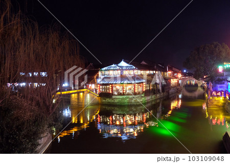 Chinese water village Xitang in Zhejiang Province, China 103109048