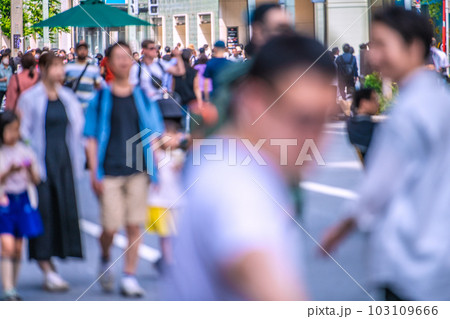 日本の東京都市景観 5類移行から2週間近く…銀座ホコ天でもマ無しの方が増…感染爆発は無い＝5月21日 103109666