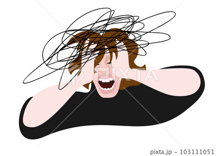 Despair. Young person crying and clutching head. Vector isolated illustration. Despair. Young person crying and clutching head. Vector isolated illustration. 103111051