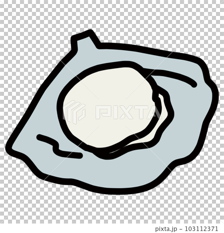 A simple color illustration of a scallop on a shell 103112371