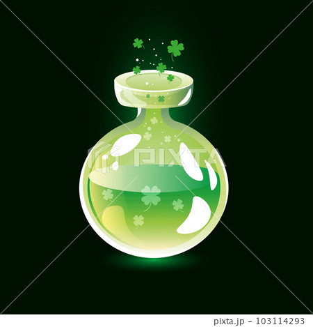 green good luck potion with clover as for patricks day green good luck potion with clover as for patricks day 103114293