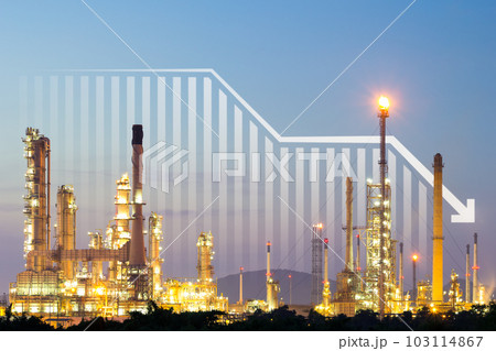 Oil gas refinery or petrochemical plant with concept of business. Oil gas refinery or petrochemical plant with concept of business. 103114867