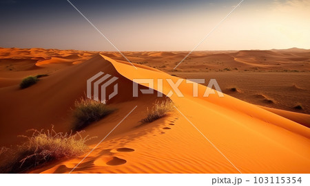 Sunset in the desert, Sunset in the desert in Dubai Sunset in the desert, Sunset in the desert in Dubai 103115354