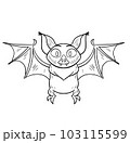 Pumpkin halloween coloring pages. Halloween coloring page with spooky objects, hand drawn cute Halloween coloring sheet. Doodle style. Outline vector illustration for coloring book. Vector sheet icon. 103115599