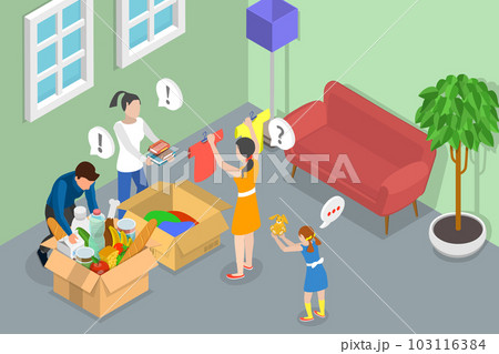 3D Isometric Flat Vector Conceptual Illustration of Charity and Financial Support 103116384