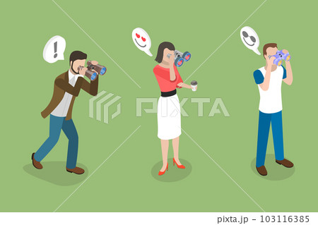 3D Isometric Flat Vector Set of Search for Solution 103116385