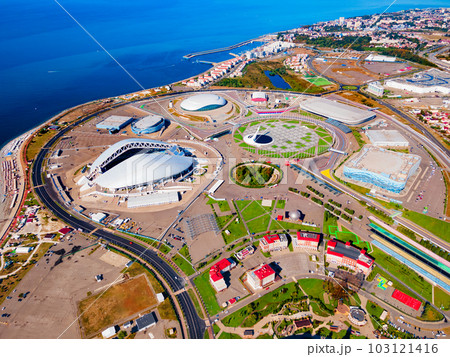 Sochi Olympic Park aerial panoramic view Sochi Olympic Park aerial panoramic view 103121416