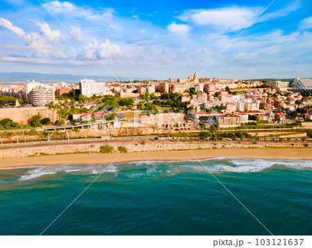 Tarragona city aerial panoramic view in Spain Tarragona city aerial panoramic view in Spain 103121637