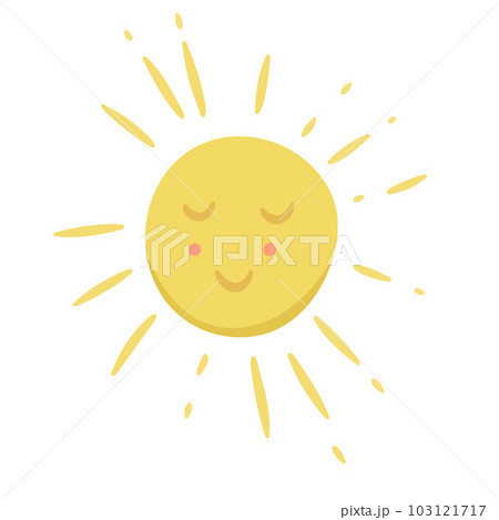 Sun. Yellow icon on white background. Vector illustration. 103121717