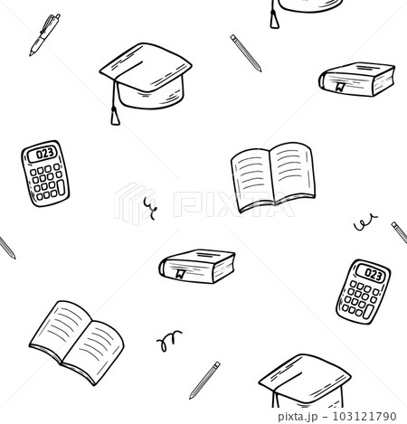 School, office seamless pattern for web pages, mobile applications. Stationery items 103121790