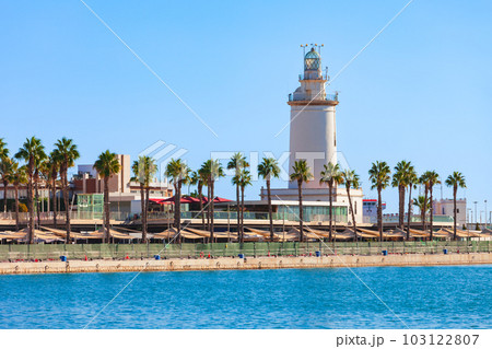 Lighthouse in the port of Malaga, Spain Lighthouse in the port of Malaga, Spain 103122807