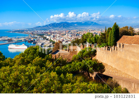 Fortress walls in Malaga, Andalusia community in Spain 103122831