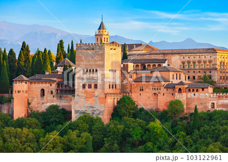 The Alhambra aerial panoramic view in Granada, Spain The Alhambra aerial panoramic view in Granada, Spain 103122961