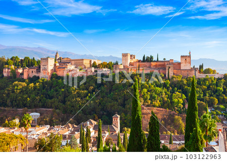 The Alhambra aerial panoramic view in Granada, Spain The Alhambra aerial panoramic view in Granada, Spain 103122963