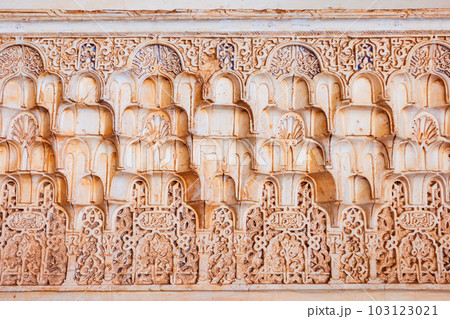 The Alhambra Palace interior in Granada, Spain 103123021