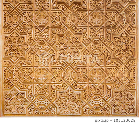 The Alhambra Palace interior in Granada, Spain 103123028