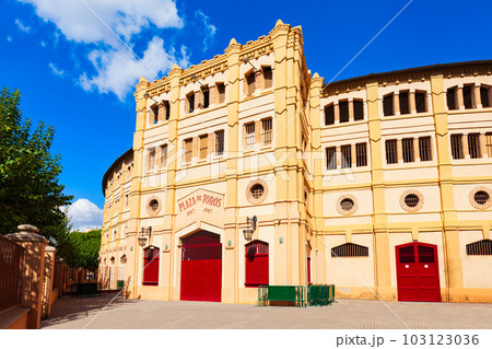 Bull ring building exterior in Murcia, Spain Bull ring building exterior in Murcia, Spain 103123036
