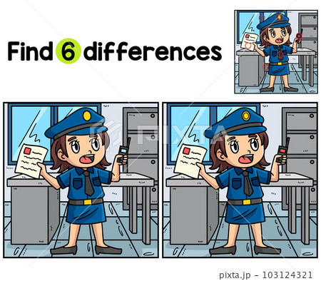 Policewoman Reporting Find The Differences 103124321