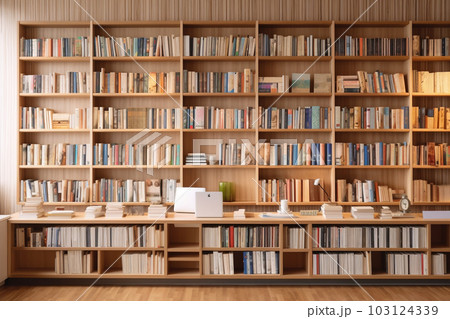 図書館 書店 書庫 本棚 学校 ブックカフェ 壁面収納 図書館 書店 書庫 本棚 学校 ブックカフェ 壁面収納 103124339