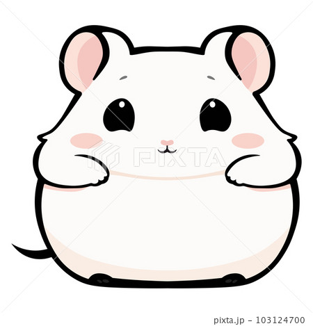 A cartoon hamster with a black outline on a white background 103124700