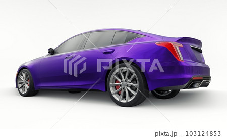 Premium business sedan car in a sports configuration on a white background. 3d rendering. 103124853