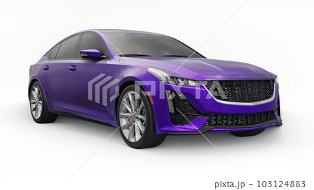 Premium business sedan car in a sports configuration on a white background. 3d rendering. 103124883