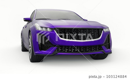 Premium business sedan car in a sports configuration on a white background. 3d rendering. 103124884