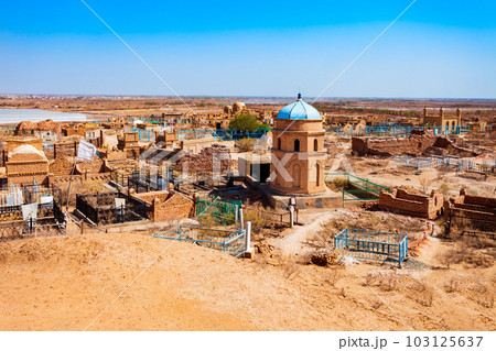 Mizdahkan Necropolis near Nukus city, Uzbekistan 103125637
