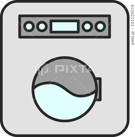 カラー日用品イラスト　ドラム式洗濯機 103128559