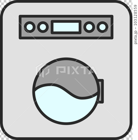 カラー日用品イラスト　ドラム式洗濯機 103128559