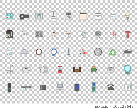家電日用品カラーステッカー(背景なし) 家電日用品カラーステッカー(背景なし) 103128645