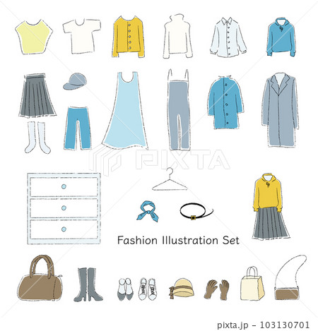 ファッションイラストのセット1 103130701